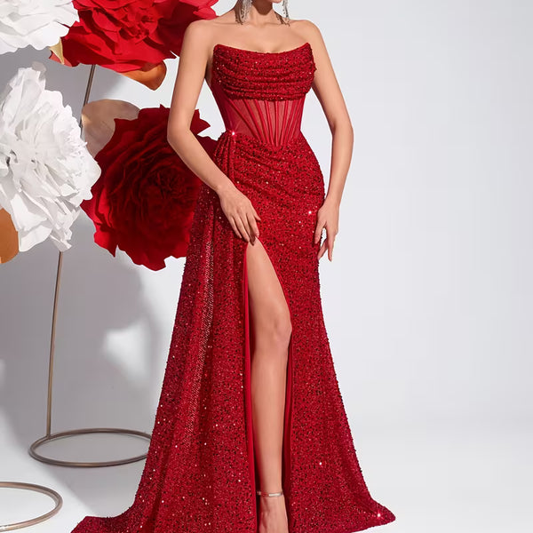 Get 70% Off On The Red Velvet Dress Only Today 💕