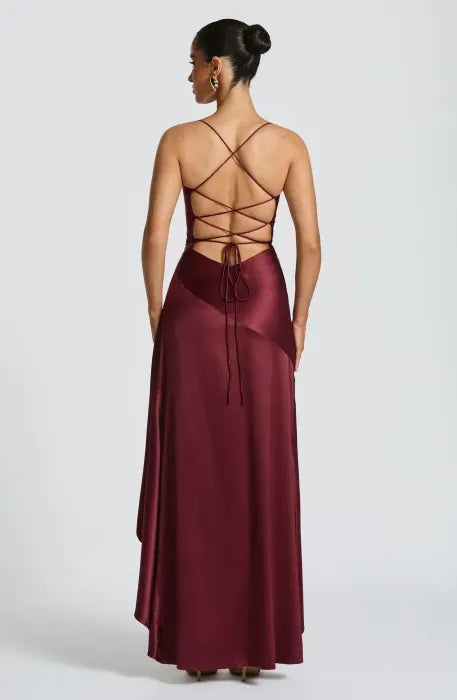 The Amara Draped Satin Gown